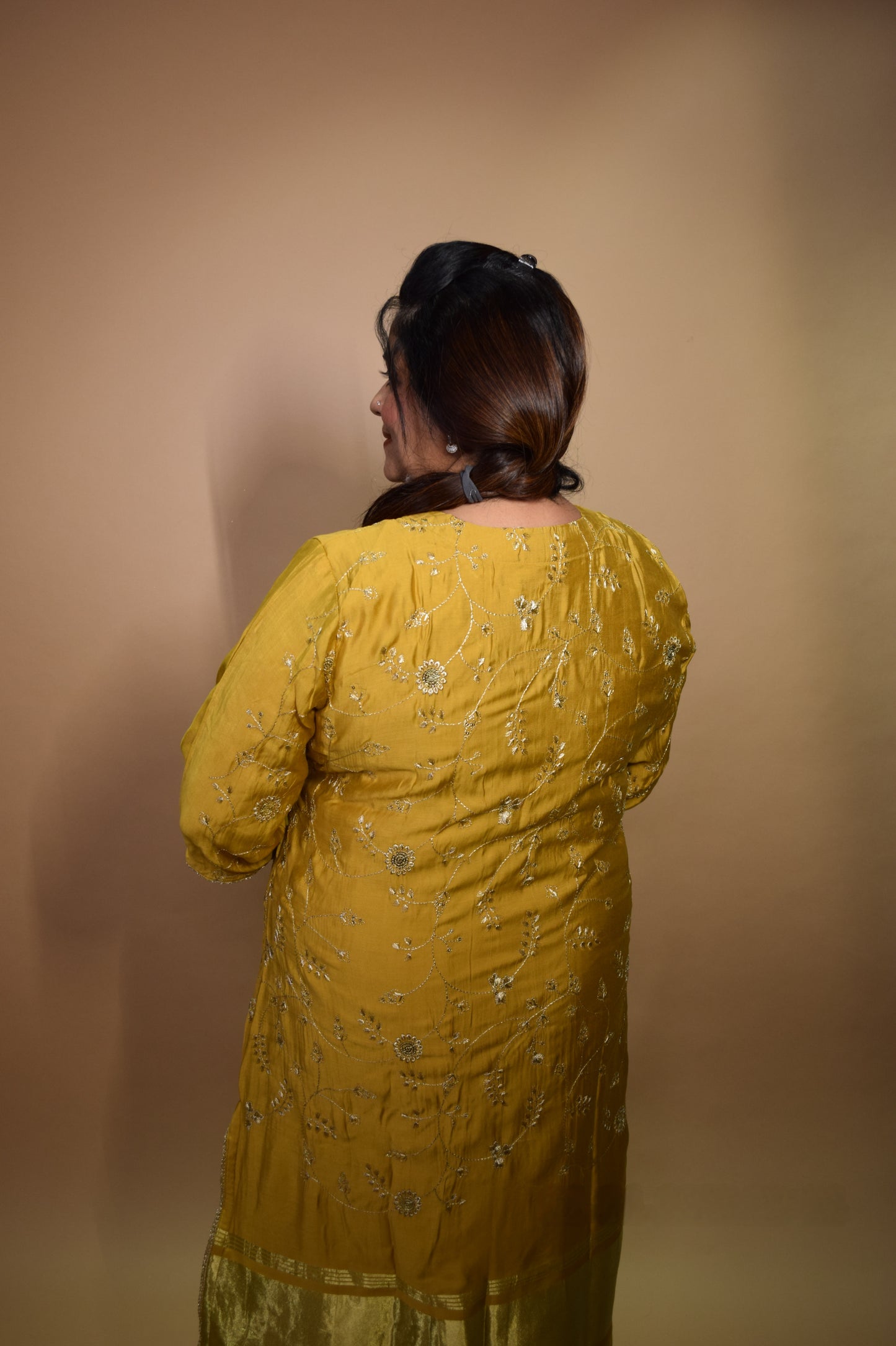 Sona Mustard Yellow Cotton Silk Kurti