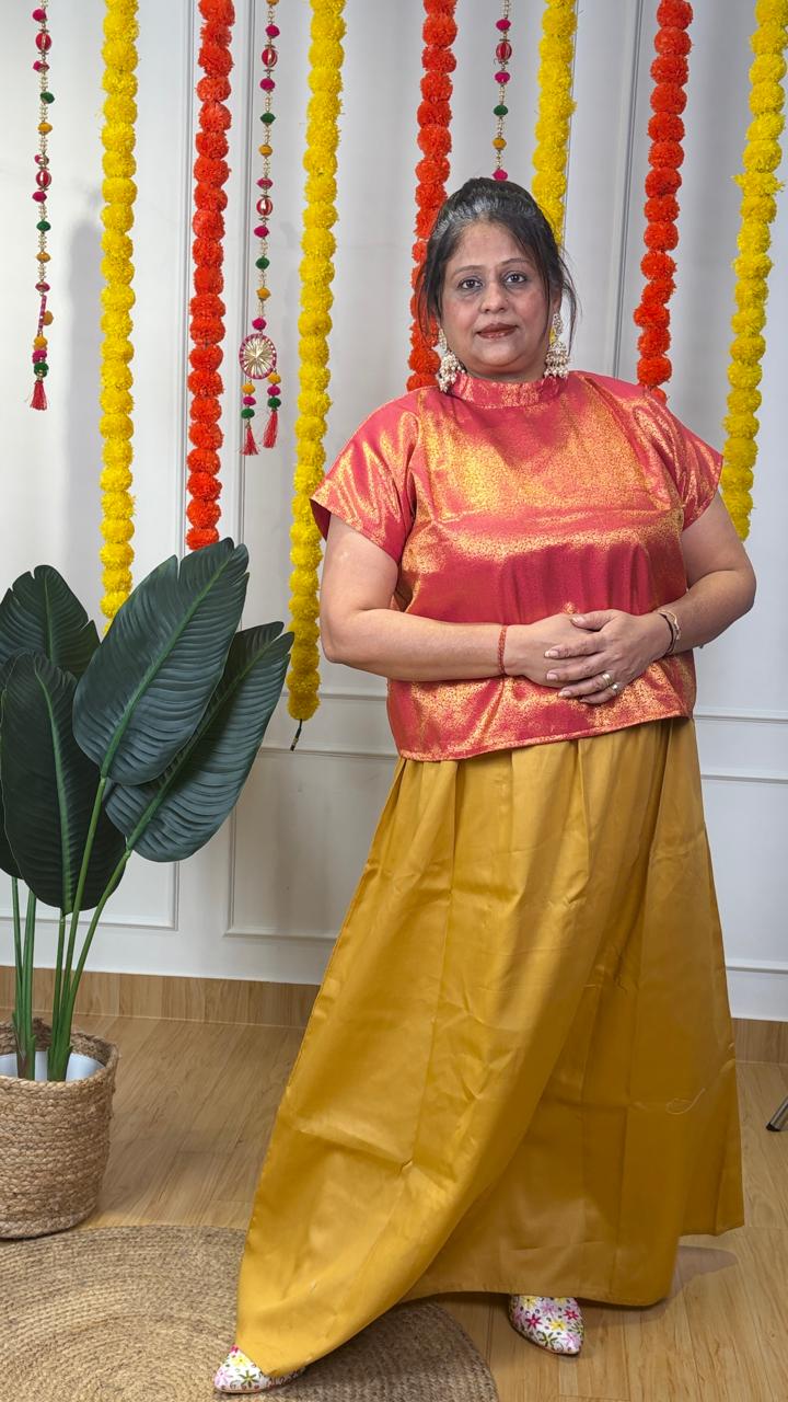 Banarasi Brocade Crop top and Skirt