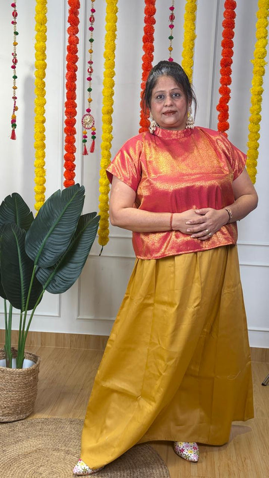 Banarasi Brocade Crop top and Skirt